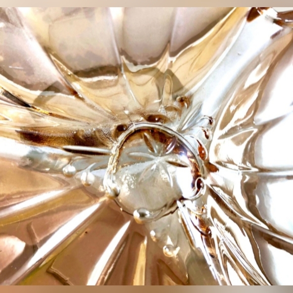 VINTAGE DORIC JEANNETTE IRIDESCENT MARIGOLD DEPRESSION CARNIVAL GLASS DISH - Picture 3 of 7